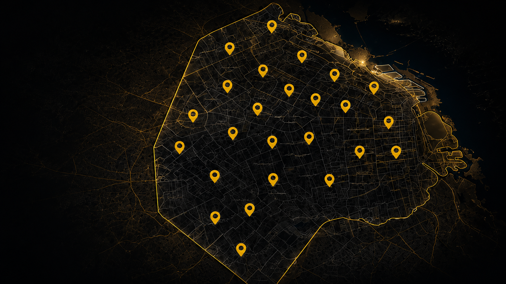 Mapa de cobertura del servicio de electricista en CABA